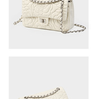 Women Genuine Leather Shoulder Bags Classic Crossbody Purses for Lady Handbag White - Thumbnail 1