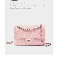 Women Genuine Leather Shoulder Bags Classic Crossbody Purses for Lady Handbag Pink - Thumbnail 1