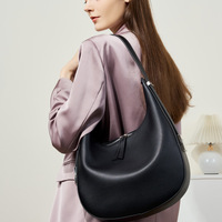 Genuine Leather Women Tote Bag Handbags Black - Thumbnail 2