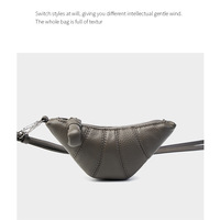 Genuine Leather Shoulder Bag for Women Purses and Handbags Grey - Thumbnail 2