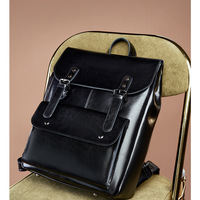 Genuine Leather Backpack Black - Thumbnail 1