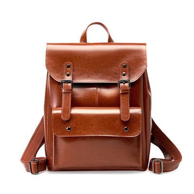 Genuine leather backpack brown - Thumbnail 2