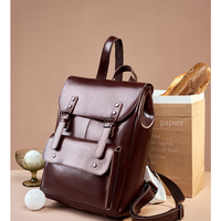 Genuine Leather Backpack Purple - Thumbnail 1