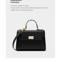 Genuine Leather Women Top Handle Straw Crossbody Bags Black - Thumbnail 1