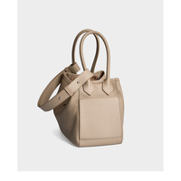 Genuine Leather Women Large Capacity Top-handle Hobo Bag Grey - Thumbnail 1