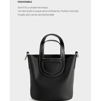 Genuine Leather Women Handbags Tote Purse Shoulder Bag Black - Thumbnail 1