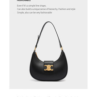 Women Genuine Leather Shoulder Bags Classic Crossbody Purses for Lady Handbag Black - Thumbnail 1