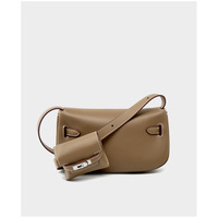 Genuine leather Moove Kelly Mini Multi Functional Saddle Women's Bag Grey - Thumbnail 1