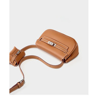 Genuine leather Moove Kelly Mini Multi Functional Saddle Women's Bag Brown - Thumbnail 3