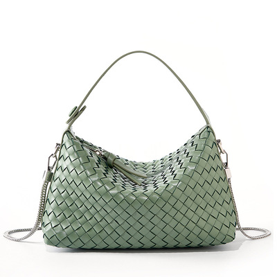 Genuine leather women's evening handbags green - Thumbnail 1