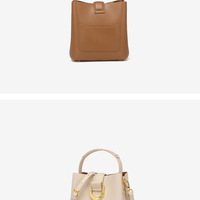 Genuine Leather Women Satchel Bags Handle Shoulder Handbags Brown - Thumbnail 1