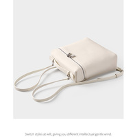 Genuine Leather Women Piana Backpack White - Thumbnail 4