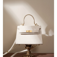 Genuine Leather Crossbody Bags Shoulder Purse Handbag for Women White - Thumbnail 3