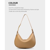 Genuine Leather Women's Crossbody Purse Handbag Bronze - Thumbnail 1