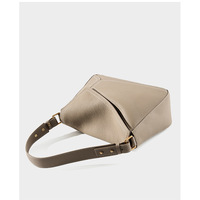 Genuine Leather Shoulder Bags Stylish Hobo Handbags Grey - Thumbnail 1