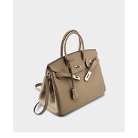 Women Genuine Leather Shoulder Bags Grey - Thumbnail 2