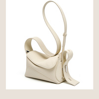 Genuine Leather Womens Hobo Purse Roomy Casual Shoulder Bags White - Thumbnail 1