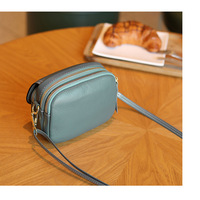 Genuine Leather Women Small Crossbody Bags Hobo Purses Blue - Thumbnail 2