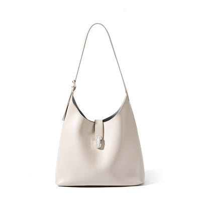 Genuine leather hobo bags for women shoulder purses and handbags white - Thumbnail 2