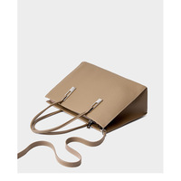 Genuine Leather Women's Handbag Grey - Thumbnail 4