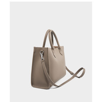 Genuine Leather Women Crossbody Satchel Handbag Grey - Thumbnail 2