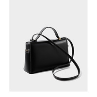 Genuine Leather Womens Evening Handbag Stylish Shoulder Bag Purse for Christmas Wedding Party Black - Thumbnail 2