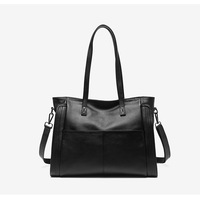Genuine Leather Women Trendy Hobo Bag Shoulder Handbag Black - Thumbnail 1