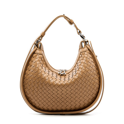 Women genuine leather shoulder bags classic crossbody purses for lady handbag brown - Thumbnail 1