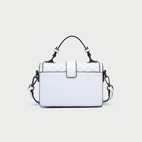 Women Cute Top Handle Crossbody Bag Stylish Tiny Clutch Handbag with Strap White - Thumbnail 3