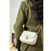 Women Small Genuine Leather Shoulder Handbag White - Thumbnail 3