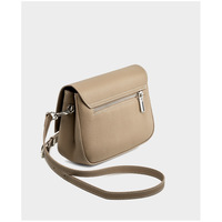 Genuine Leather Women Square Crossbody Shoulder Purse Flap Satchel Handbag Grey - Thumbnail 1