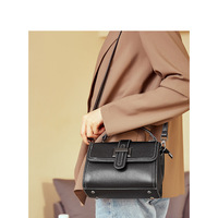 Genuine Leather Women Top-handle Handbags Black - Thumbnail 2