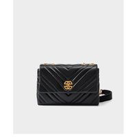 Women Genuine Leather Chain Square Bag Black - Thumbnail 1