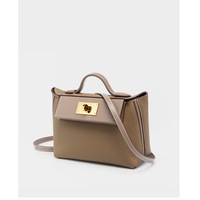 Genuine Leather Women Clutch Purse Handbag Grey - Thumbnail 1