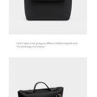 Genuine Leather Women Clutch Purse Handbag Black - Thumbnail 1