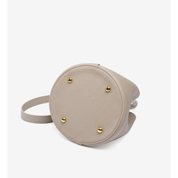 Women Genuine Soft Leather Shoulder Hobo Bag Grey - Thumbnail 2