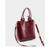 Women Retro Genuine Leather Classic Clutch Tote HandBags Red - Thumbnail 4