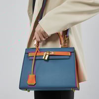 Genuine Leather Women Satchel Purses and Handbags Multi - Thumbnail 1