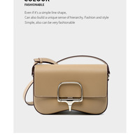 Women Genuine Leather Della Shoulder Crossbody Bag Grey - Thumbnail 1