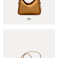 Women Genuine Leather Shoulder Bag College Tote Hobo Bags Brown - Thumbnail 2