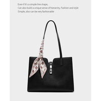 Women Genuine Leather Handbag Medium Top Handle Satchel Shoulder Bag Black - Thumbnail 1