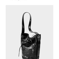 Women Genuine Leather Tote Handbags Hobo Bags Black - Thumbnail 2