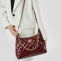 Genuine Leather Hobo Purses and Handbags for Women Ladies Shoulder Crossbody Purse Red - Thumbnail 2