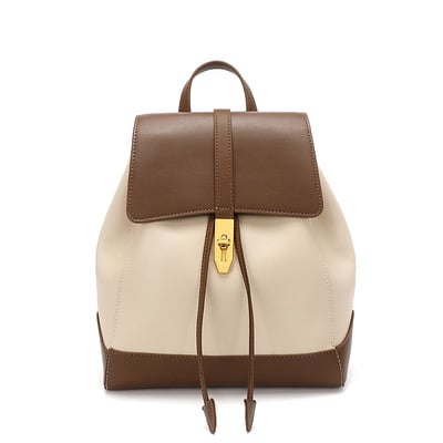 Genuine leather women backpack brown - Thumbnail 3