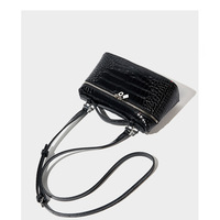 Women Small Crossbody Cell Phone Purse Genuine Leather Phone Purse Mini Messenger Shoulder Handbag Black - Thumbnail 1