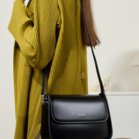 Genuine Leather Women Vintage Handbags Shoulder Bag Black - Thumbnail 2