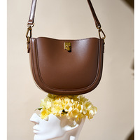 Women Togo Cowhide Handbags Tote Shoulder Bag Brown - Thumbnail 3