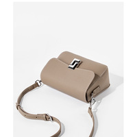 Genuine Leather Women's Small Classy Crossbody Purse Top Handle Handbags Grey - Thumbnail 3