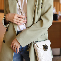 Genuine Leather Cute Tote Handbags Crossbody Bag with Long Strap White - Thumbnail 2