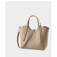 Women Genuine Leather Shoulder Bags Purses and Handbags Grey - Thumbnail 1